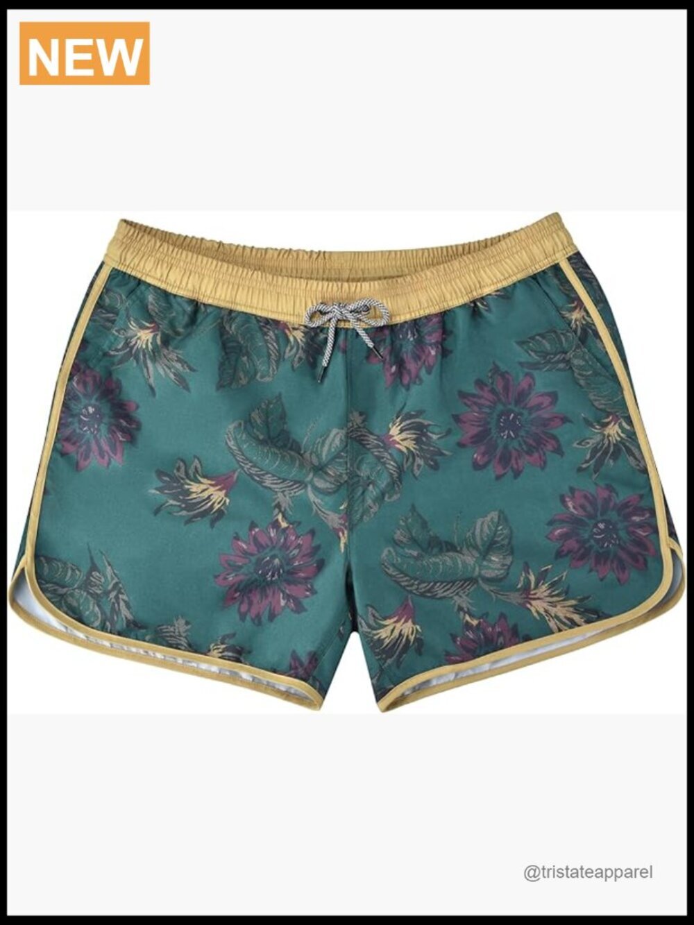 Vintage 5-Inch Mens Swim Trunks with Mesh Lining Quick Dry Board Shorts